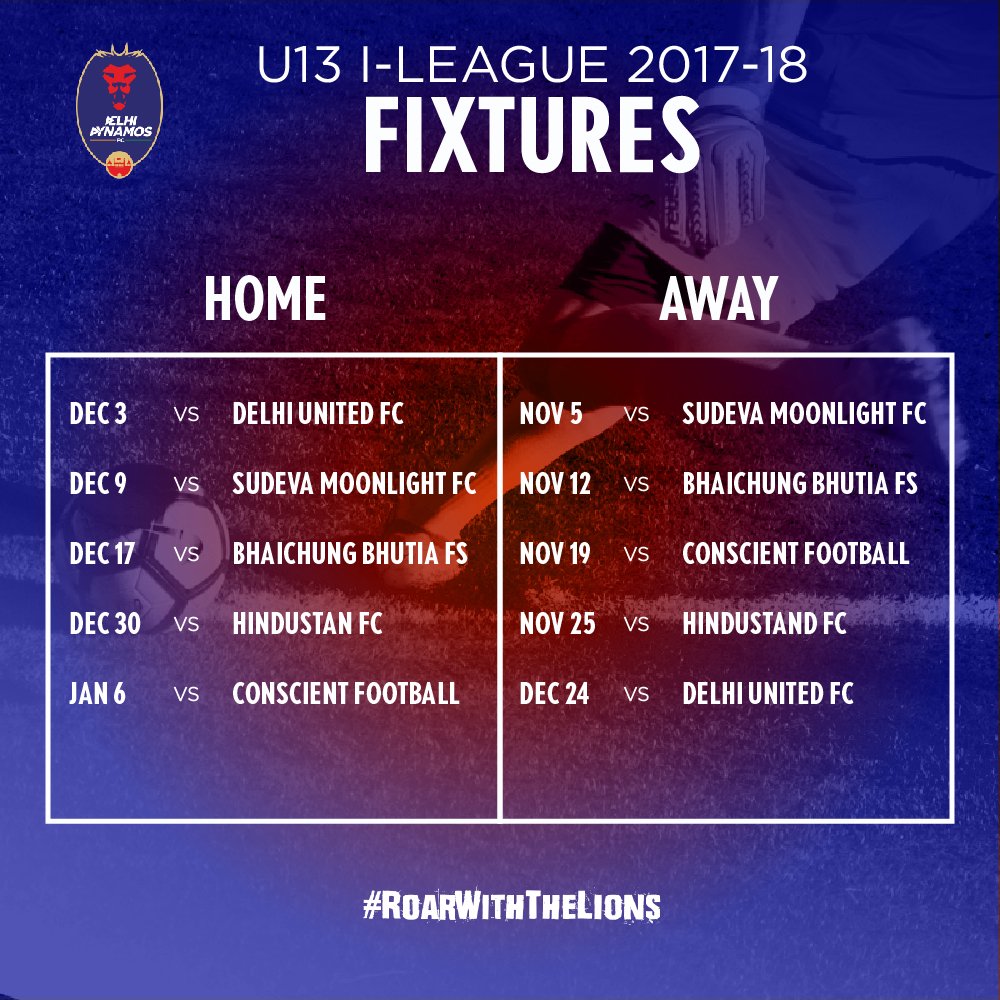 DelhiDynamos's tweet photo. Cheer along as our elite teams sweat it out in the @ILeagueOfficial. Wishing them all the best for the upcoming matches! #RoarWithTheLions https://t.co/zfcKZxeLCb