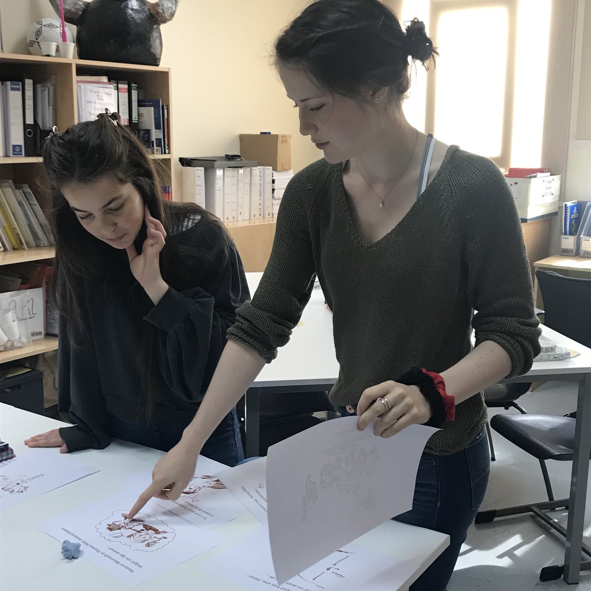 BCADlanguages's tweet photo. Year 13s working hard on #sequencing in their #French book study lesson today! #albertcamus @sglover86 @AQA https://t.co/yO6MjVIAAw