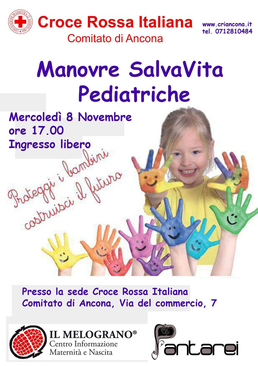 CRI_Ancona's tweet photo. Ti aspettiamo Mercoledì 8 Novembre ore 18.00 presso la Nostra Sede in Via del Commercio per la Lezione sulle Manovre SalvaVita Pediatriche! https://t.co/Bg4MouCcBQ
