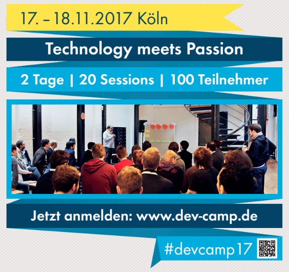 devcampIT's tweet photo. Sichere dir deine Teilnahme am Devcamp #Köln vom 17. - 18.11.2017. Ein Wochenende lang zu Themen der IT austauschen. https://t.co/tPzzu190qd https://t.co/xRFa2huKAe