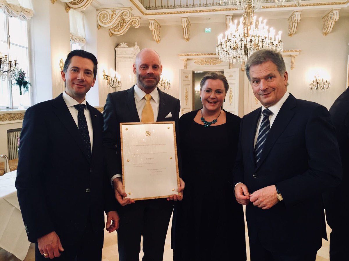<a href="/FiBAN_org/">Go to FiBANorg</a> receives the Internationalization award of the President of Republic! Thank you <a href="/niinisto/">Sauli Niinistö</a> #TPKVP #TPKVP2017 #TeamFinland