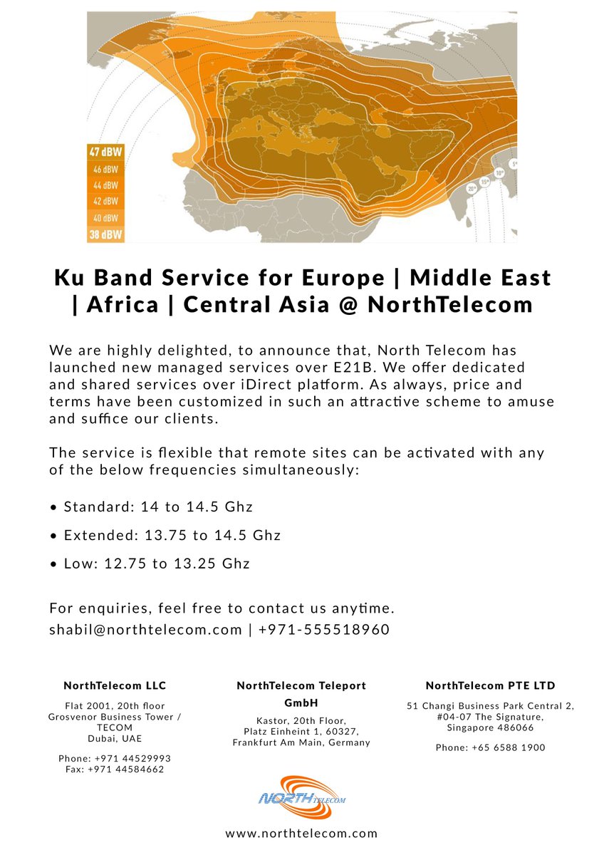 northtelecom's tweet photo. Check out our Ku-band services over Europe, Middle East, Africa and Central Asia.
#northtelecom https://t.co/262frtF6J8