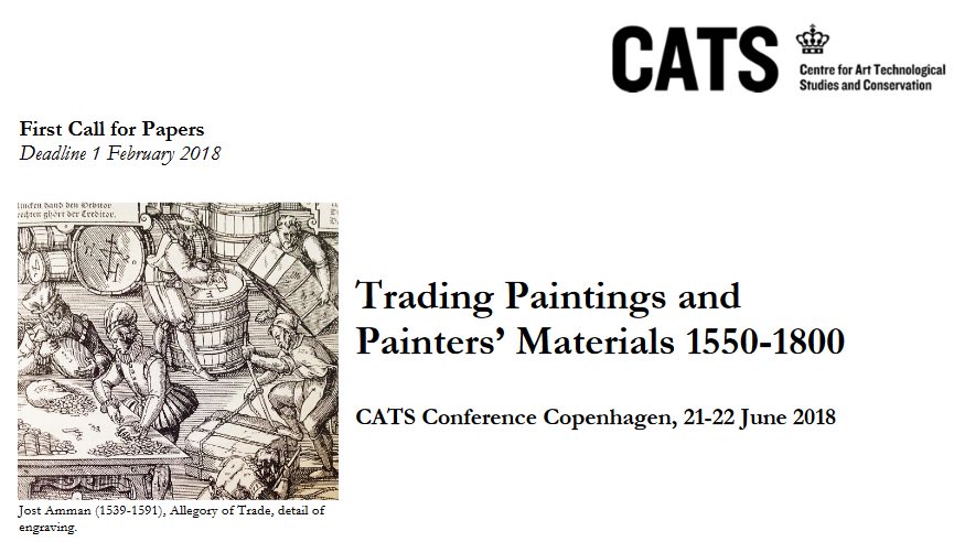 smkconservators's tweet photo. Call for Papers for next year’s CATS conference: Trading Paintings and Painters’ Materials 1550-1800 https://t.co/DDof1B2Hgv https://t.co/lxMEObIKig