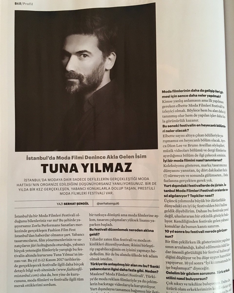 fashionfilm_tr's tweet photo. Thank you @EsquireTurkiye @ @Serhat6Sengul for this great interview with our founder @tunayilmaz #fffistanbul https://t.co/y32Nbfw9IR