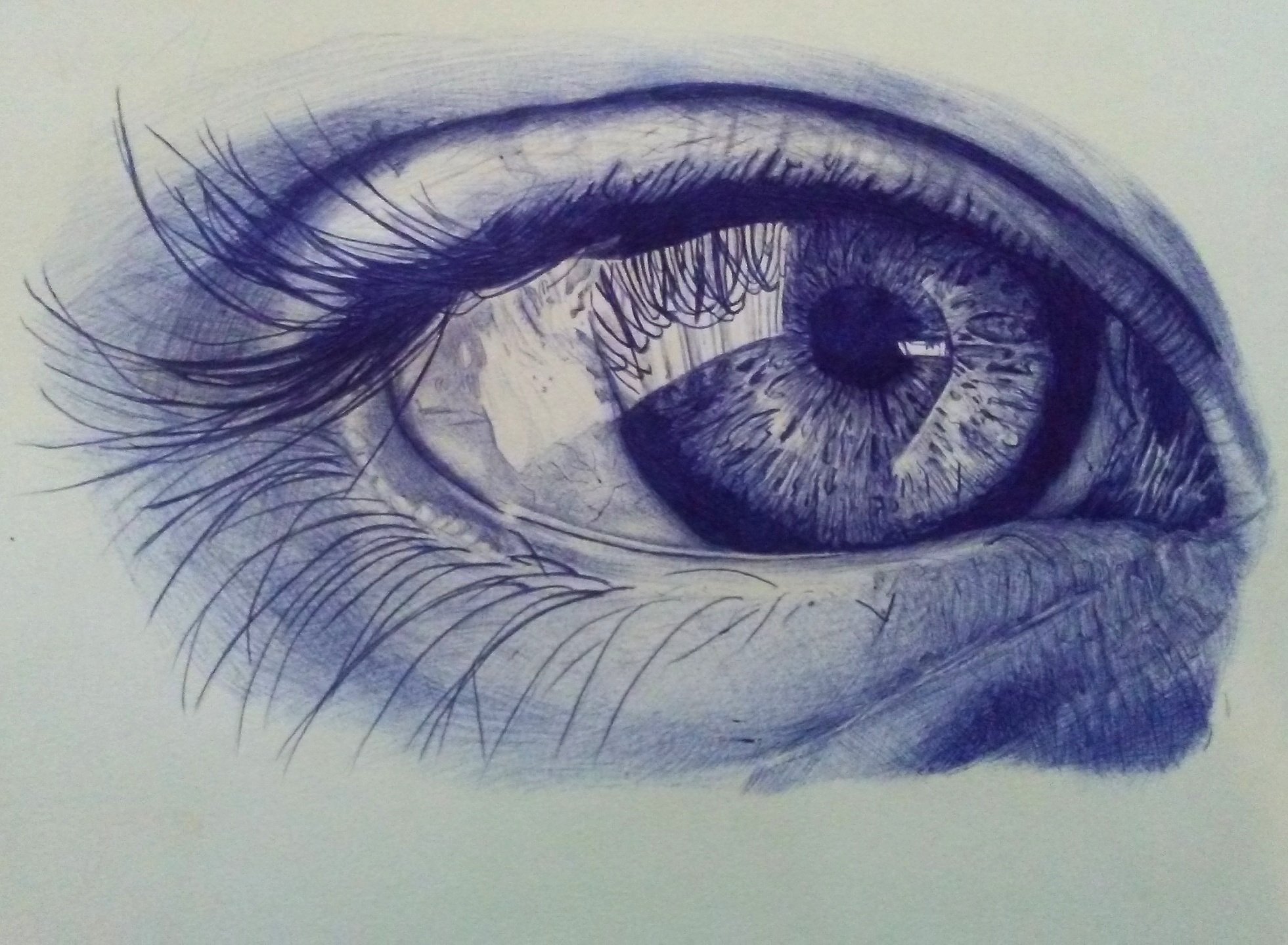 Ballpoint Pen Eye Drawing :D been having fun drawing and decorating eyes  this past week : r/drawing