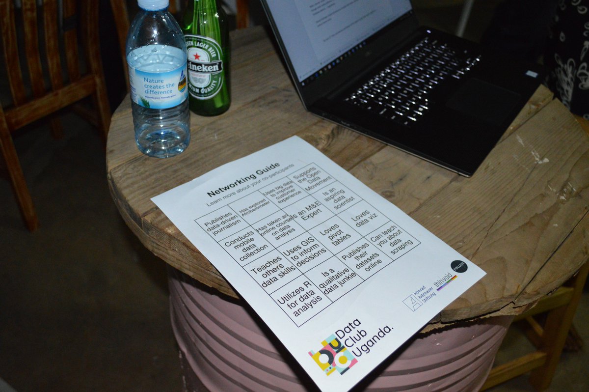 KasUganda's tweet image. Instead of awkward conversations, a #DataBingo is a creative way for our participants to network at our first #DataClubUg @PollicyOrg