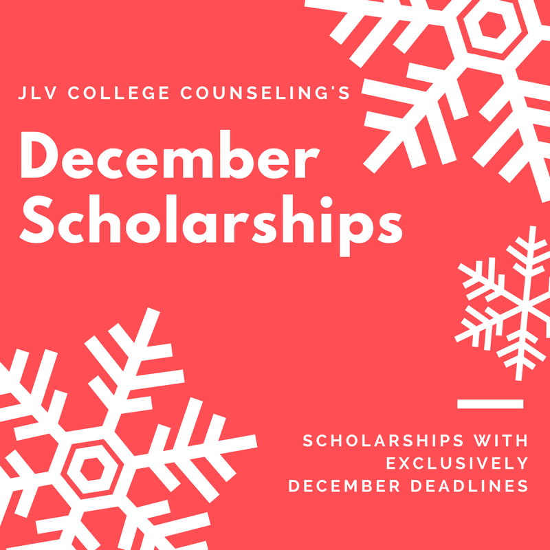 CACeAdvisers's tweet photo. Looking for scholarships to apply for this month? Here's a great list of December deadline scholarships from JLV College Counseling! @CollegePoint @AdvisingCorps #CACeAdvising
https://t.co/v3CyPYrGLO https://t.co/ImAoAGkS2B