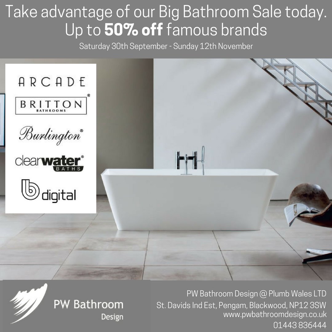 PW_BDesign's tweet image. Take advantage of our big bathroom sale today. Up to 50% off famous brands. Sale ends November 12th, get big brands for less while you can
