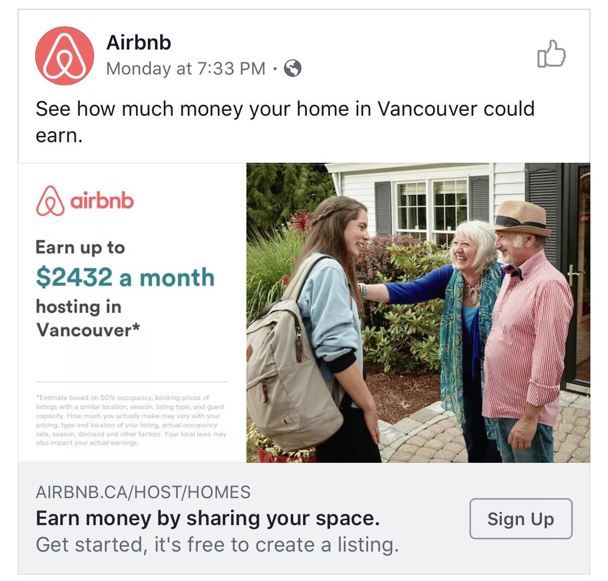 MQuisRealtors's tweet photo. The old couple in this AirBnB ad is way too happy to charge the Millennial “up to $2432/month.”
#VanRe #RealEstate https://t.co/sdGvkosNI9