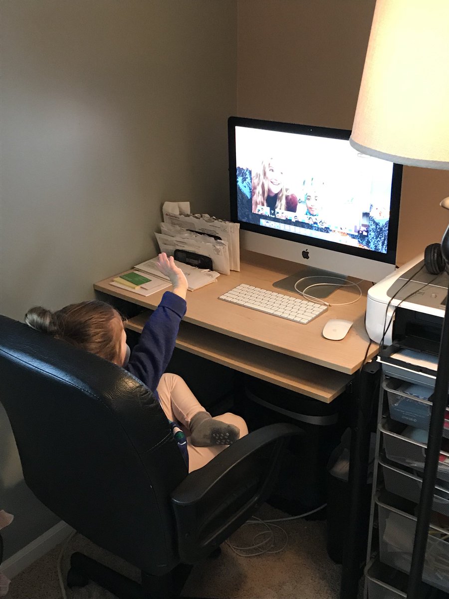 Got to meet my students on our google hangout today before my maternity leave ends ! Hadley enjoyed it the most though ;)
