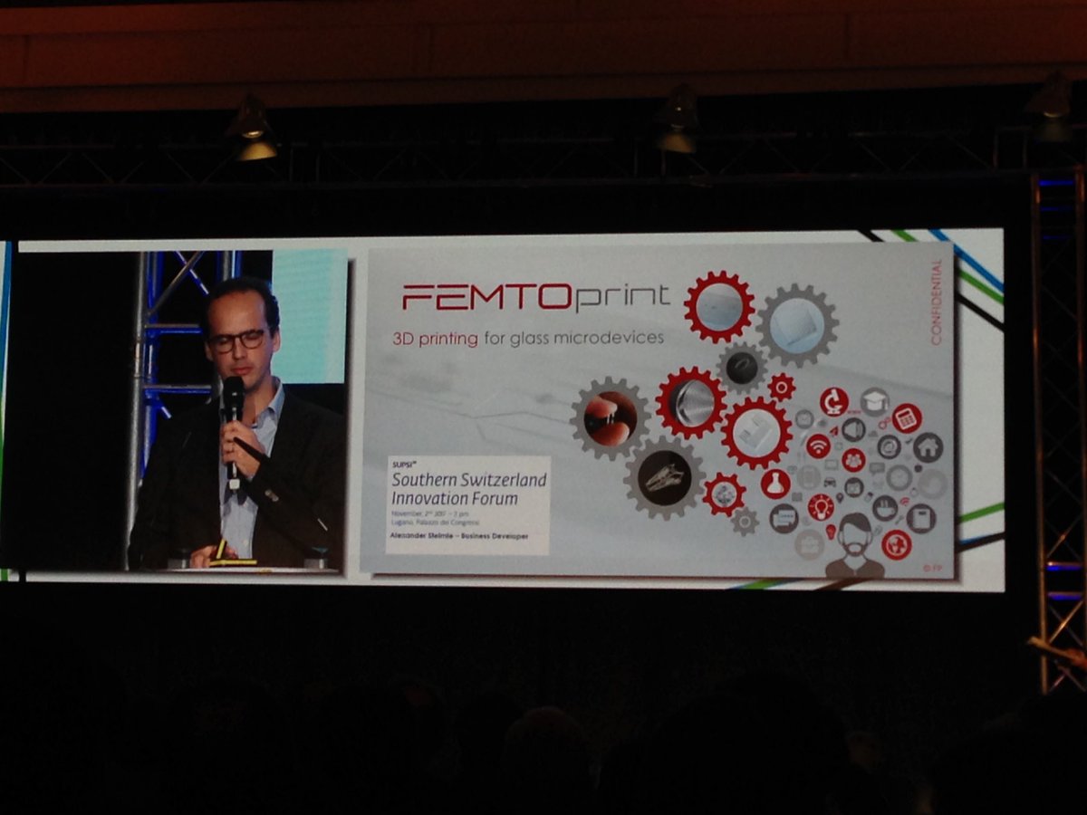 FondazioneAGIRE's tweet photo. @FEMTOprint on stage #ssif17 #technology #3Dprinting #Ticino #innovation https://t.co/0zbnJwkyAp