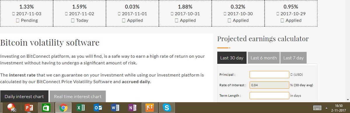 bitconnectbase's tweet image. Bekijk hier de dagelijkse rente van de afgelopen en komende dagen.