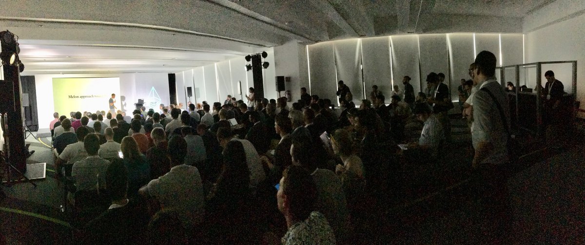 _Georgeth_'s tweet image. Completely packed out venue for @reto_trinkler’s presentation on @Melonport’s approach to security in the Melon protocol! #devcon2017