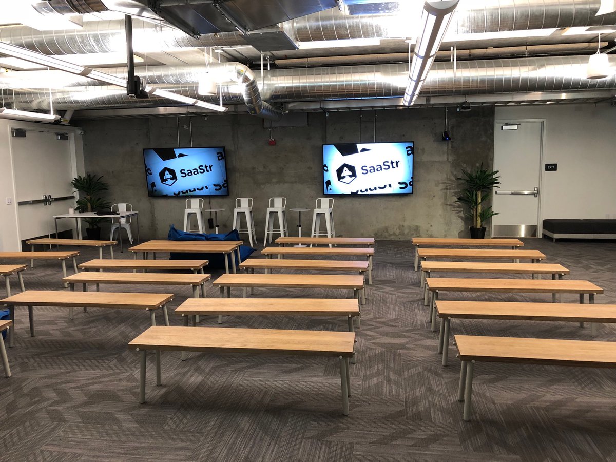 MGCardamone's tweet photo. This room will be packed later today for the @Acceleprise demo day! Thank you @SaaStr @CoSellingSpace for hosting us! https://t.co/dDw5IiDFeu