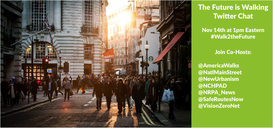 americawalks's tweet photo. Learn ways to support a #walkable future for all communities with our Nov 14 Twitter Chat #Walk2theFuture https://t.co/2y3rkfxSmd