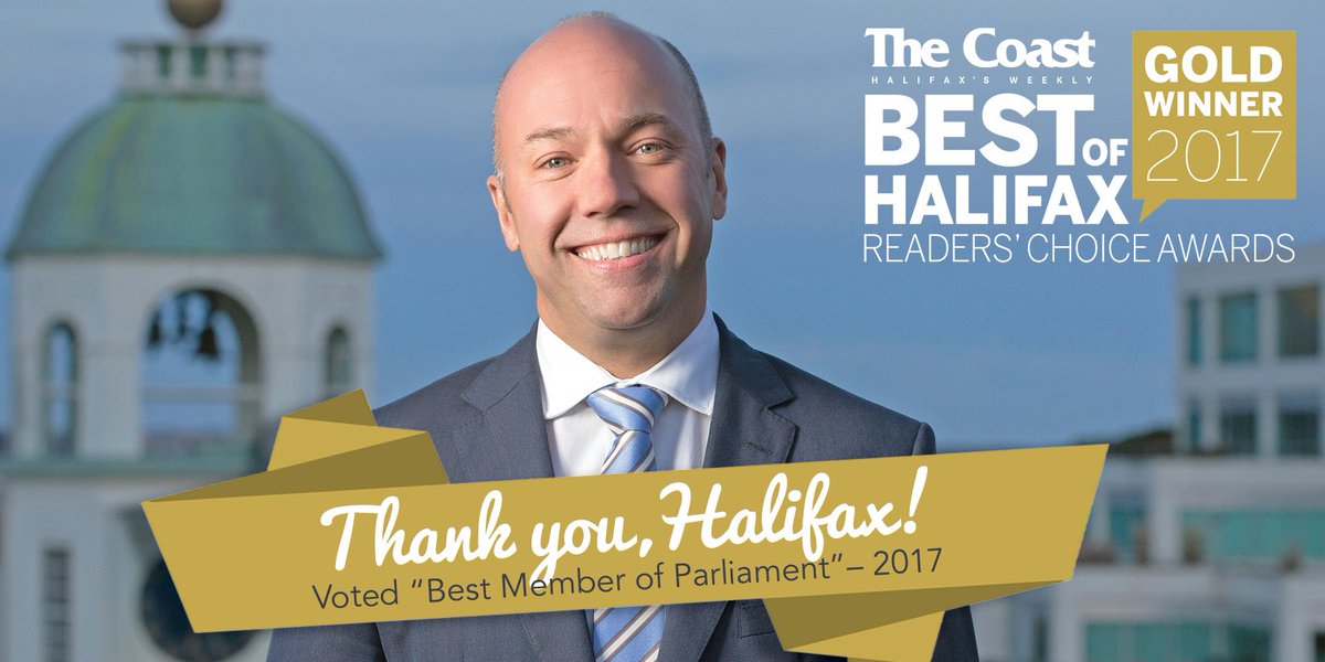 Huge thanks to <a href="/TwitCoast/">The Coast - Halifax/Kjipuktuk</a> readers for this recognition. I love my job, representing #Halifax in 🇨🇦's Parliament. This is just the 🍒 on top!