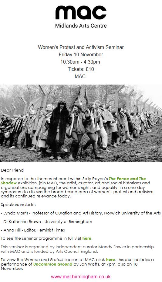 PTRBirmingham's tweet photo. Next Friday our own @K_E_Brown27 will be speaking at @mac_birmingham 'Women's Protest and Activism' Seminar - do go! https://t.co/5naKgPTBo5 https://t.co/7VgzTN1SXW
