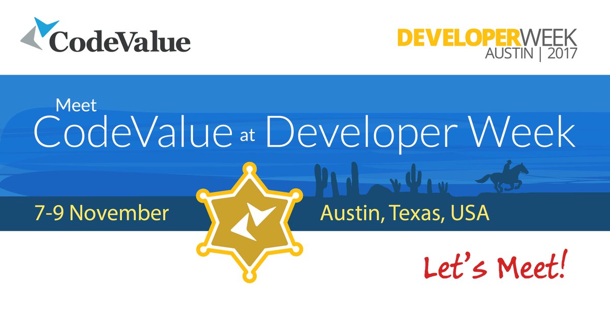 oz_code's tweet image. Meet #CodeValue at #developerweek, November 7-9, Austin, TX. Drop by our booth and meet our team!
