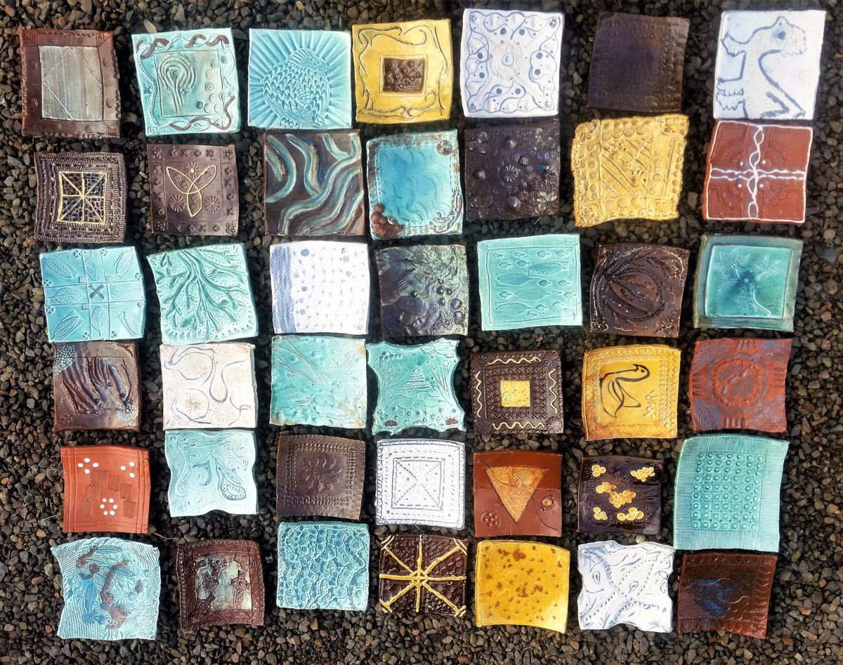 Pottedhistory's tweet photo. Possibly not "The Meaning of Life" but 42 shallow dishes made by participants in my workshops for @PeregriniLLP "Fragments" project https://t.co/jTCz9F63Cw