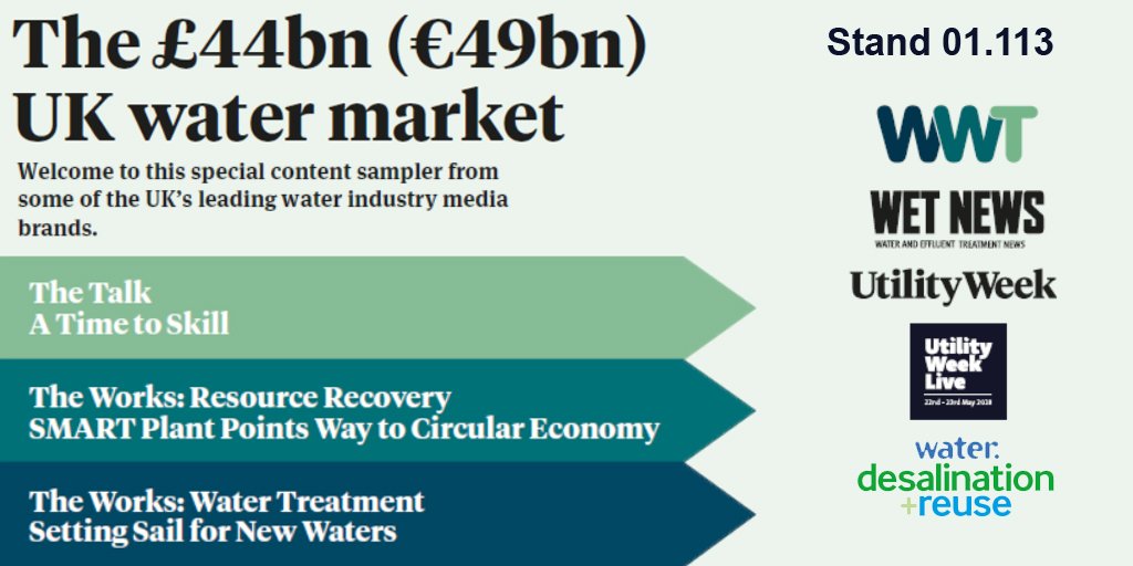 WETNews's tweet photo. Available exclusively on our stand 01.113 at #Aquatech – don’t miss our special content sampler on the UK #water market https://t.co/1rFHdTaWmd