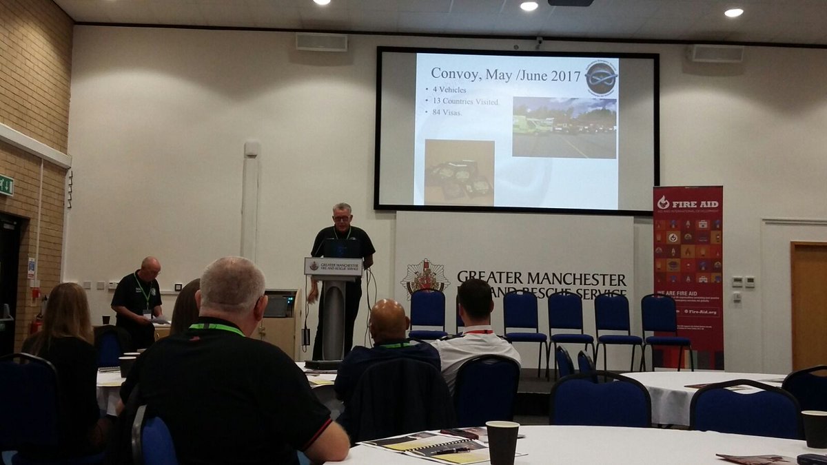 FIREAID Conference, Chris and Ron deliver the SESHAA in Tajikistan presentation <a href="/StaffsFire/">Staffordshire Fire and Rescue Service</a> <a href="/FIRE_AID_UK/">FIRE AID and International Development</a> <a href="/EASSTransport/">EASST</a> "Saving Lives"