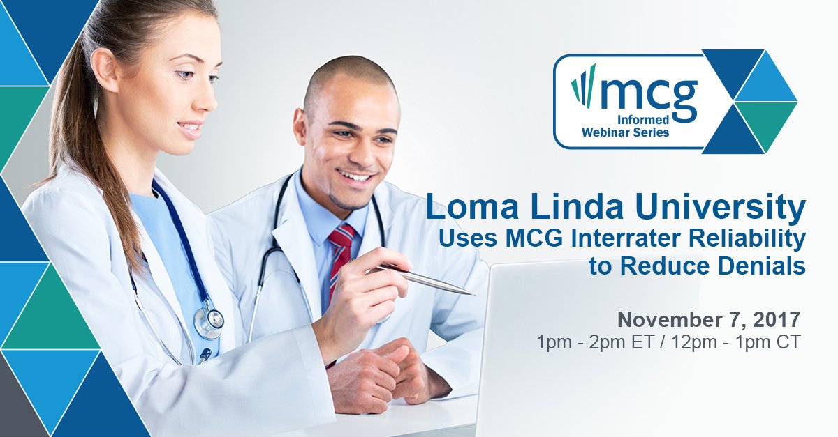 MCG_Health's tweet image. Join MCG &amp;amp; @LLUHealth on 11/7 &amp;amp; learn how to reduce denials using MCG IRR. Register now: md.mcg.com/kXIA30fS2RA #insurancedenials
