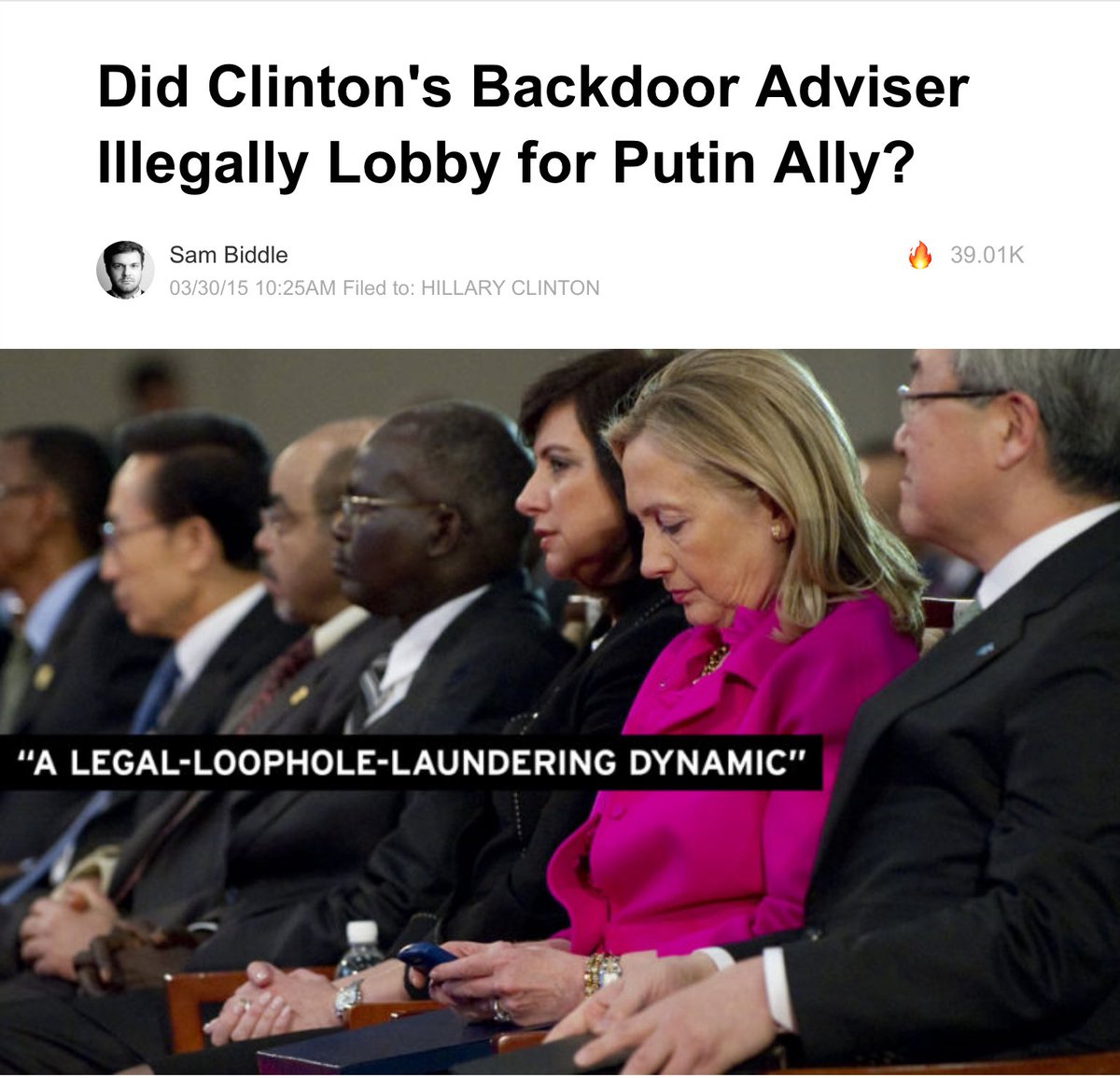 Ivanishvili was also at the center of a lobbying effort aimed at Clinton.On Sept. 3, 2012, Blumenthal emailed his friend Hillary Clinton memos written by Ivanishvili and John Kornblum, an attorney who served as Bill Clinton’s ambassador to Germany.  http://gawker.com/did-clintons-backdoor-adviser-illegally-lobby-for-putin-1693111549