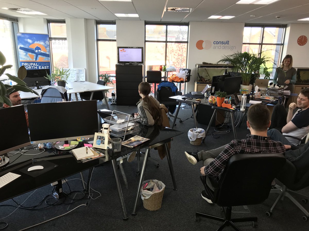 consultndesign's tweet image. Having our first team #Drupal Contribution Day today - @stefankimak is introducing the value of contribution to everyone. #collaboration
