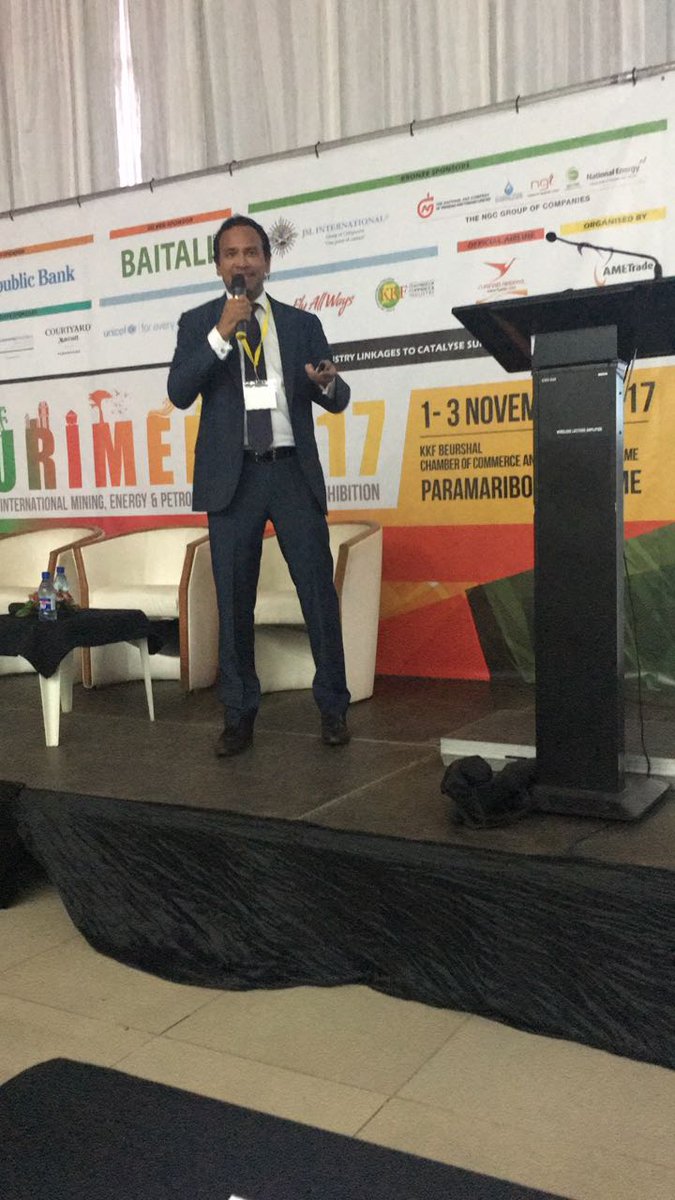 AMETrade's tweet photo. #SURIMEP DAY 1 highly successful with luminaries speaking on #mining #renewableenergy #economicdevelopment of #Suriname Visit Today for free https://t.co/wDOQsbbgo9