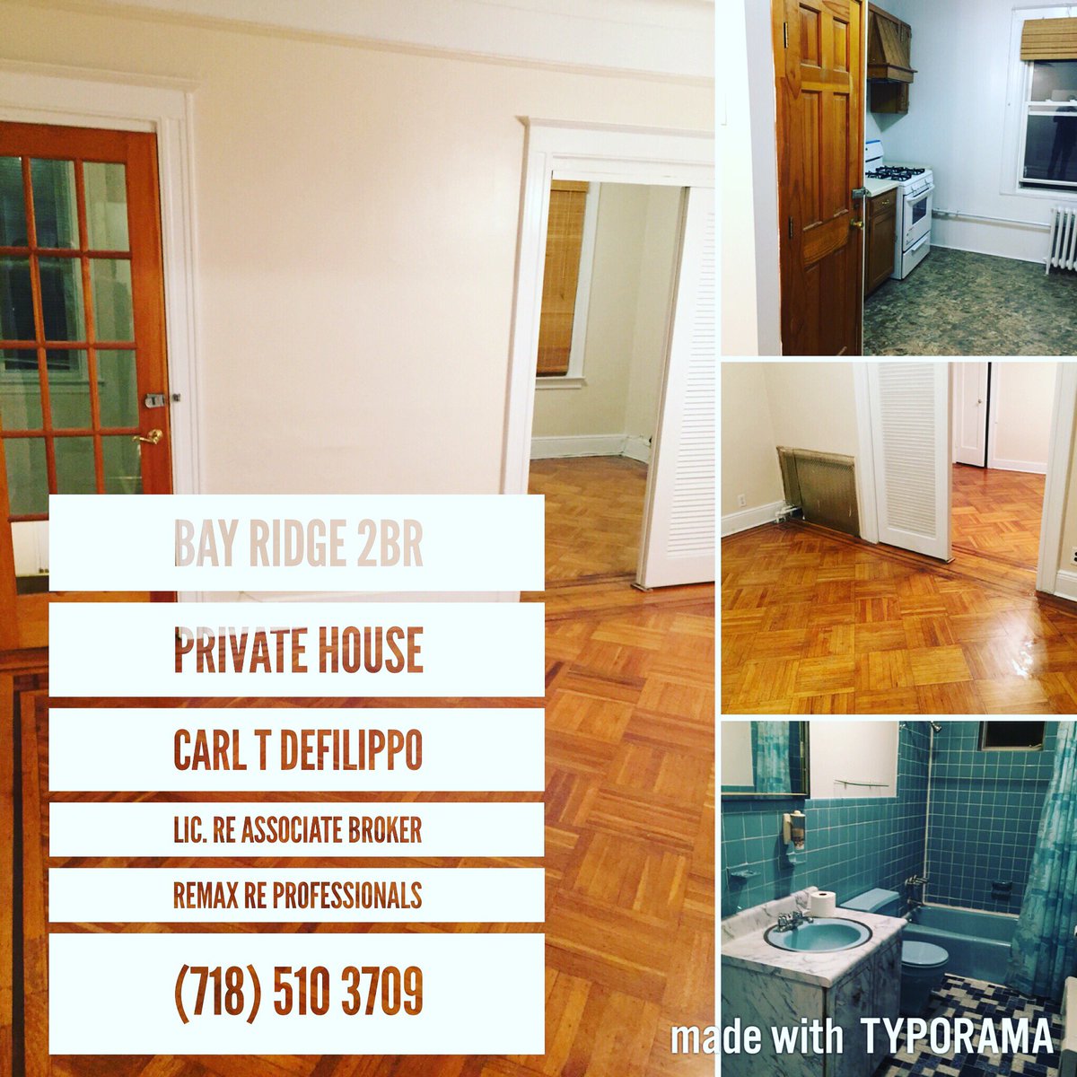 XL BAY RIDGE 2BR  w/ Balcony $2000/mo. Carl T DeFilippo/ Lic. RE Associate Broker/ReMax RE Professionals/(718) 510 3709  #bayridgeapts