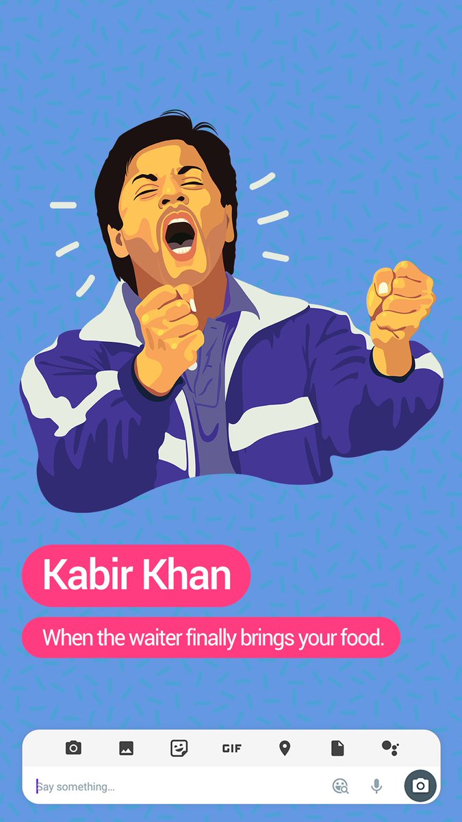 GoogleIndia's tweet photo. Raj, Kabir, Rahul or Veer - #NaamTohSunaHoga
Share your favorite #Allo sticker and join us in saying #HappyBirthdaySRK https://t.co/0VPSd0qBW1