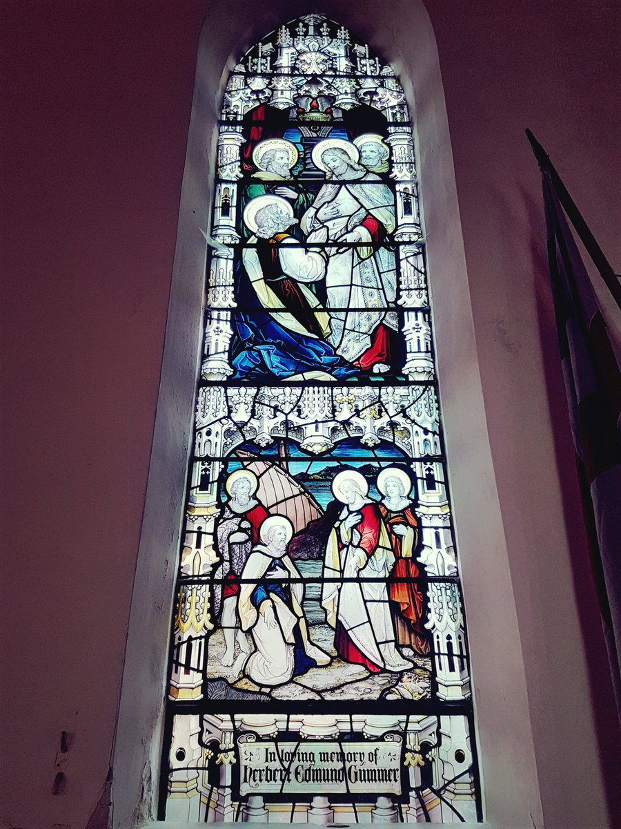 leefer3's tweet photo. For those who like #stainedglass 

At the church of Holt St James nr Wimborne Dorset

Nice touch with the makers name...Joseph Bell/Bristol https://t.co/KZyA5bhaCp