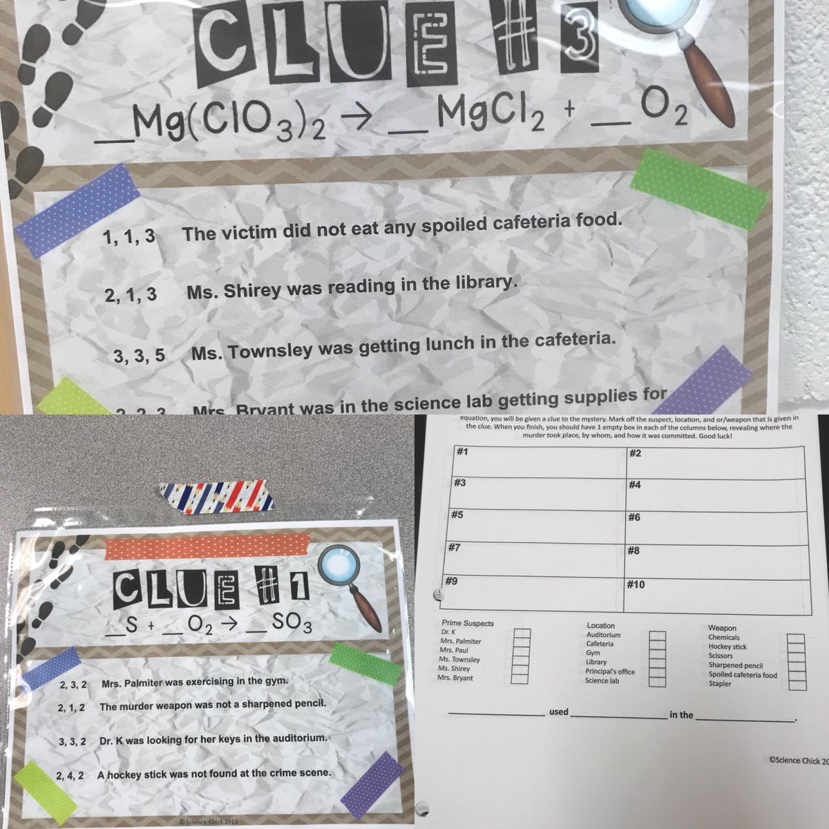 mrsollic's tweet image. Can’t wait to play clue with my honors chemistry students this morning! #engage #makesciencefun