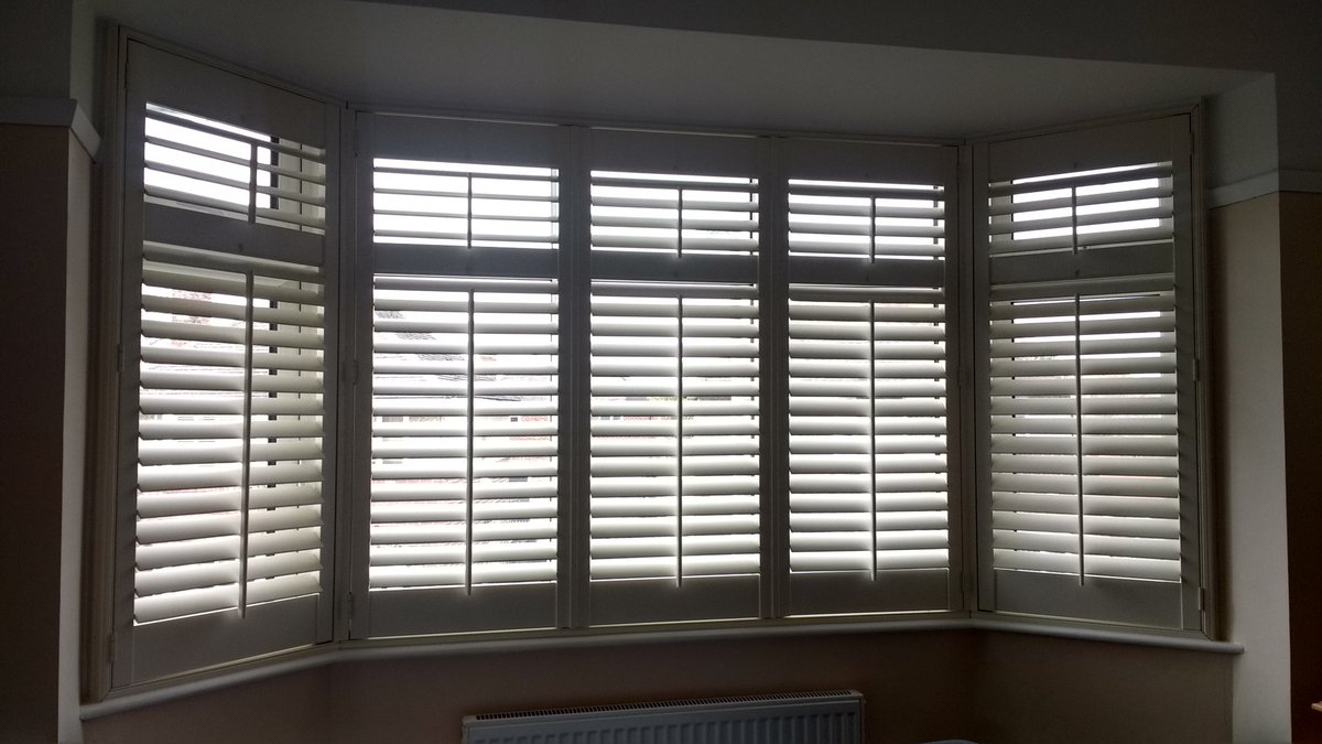 bvblinds's tweet image. Shutters fitted to an angled bay window #shuttersdorset. Call now for free estimates 01747 852111