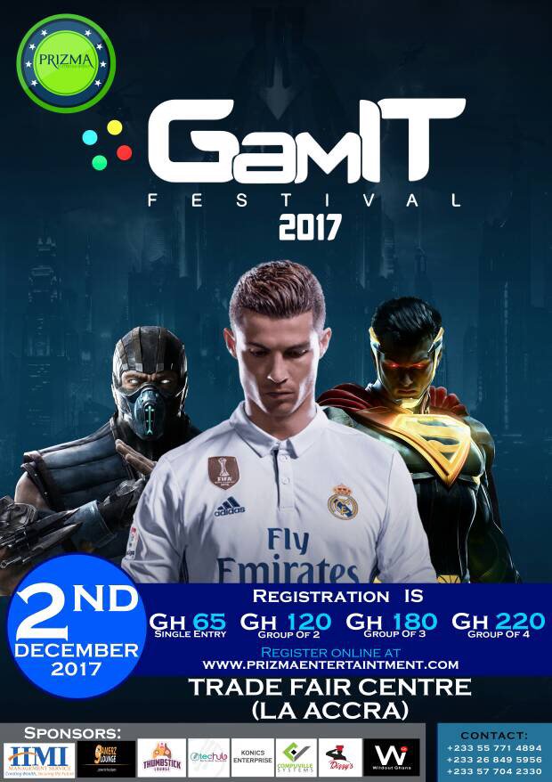 WildoutEvents's tweet photo. You think🤔 you got what it takes to be crown D Ultimate🎮 champion!!💪

#GamITFestival2017
@prizmaentertainment 
Contact:0557714894 0577042330 https://t.co/sZacR3MDmb