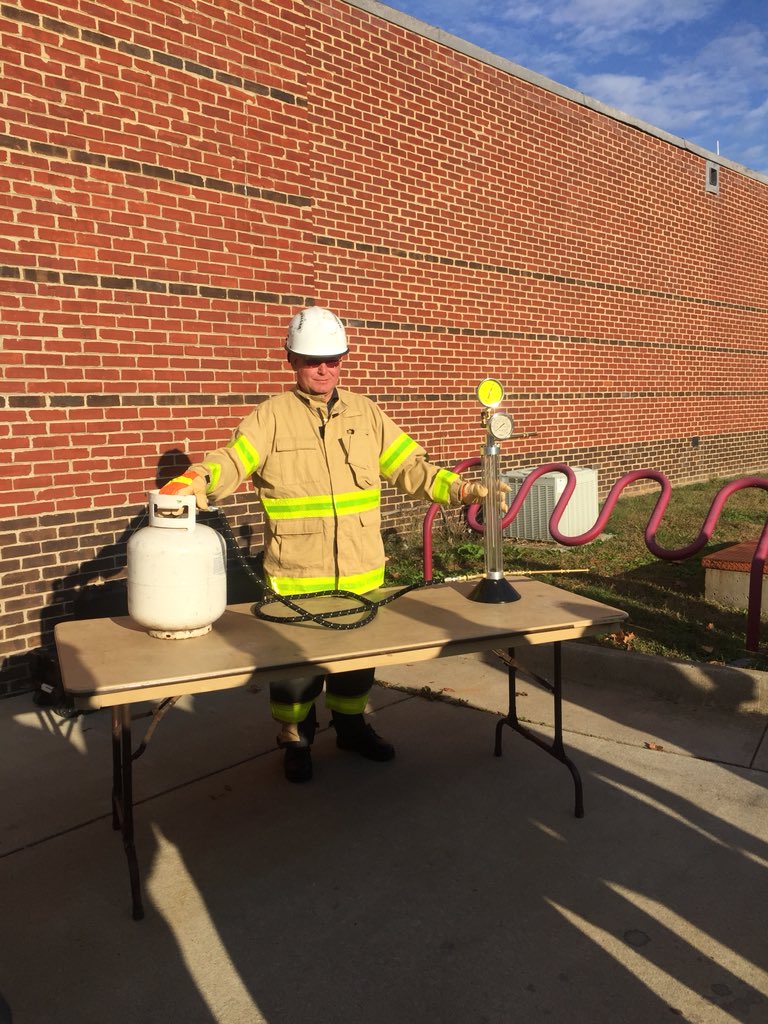 ACFRFM11's tweet photo. @AlbemarleFire and @CvilleFireDept HazMat team members learning all about propane. @HazMatIQ #PropaneIQ https://t.co/lslSfOPeec