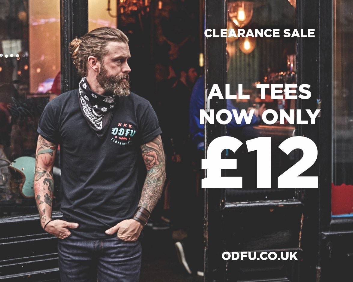 ⚡️CLEARANCE SALE ⚡️ALL TEES NOW ONLY £12! 🤘

ODFU.co.uk

#odfu #motorcycle #limitededition #tshirts #clearance #sale