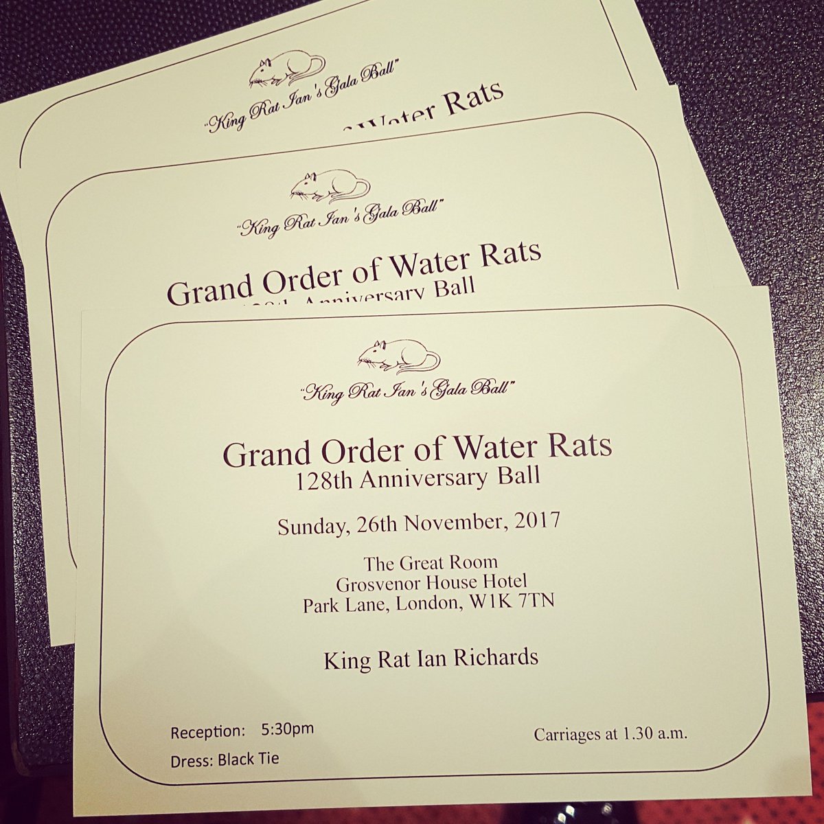 kevindeanuk's tweet photo. Have you got yours yet? Tickets to the most prestigious annual show business event. #gowr #ratsball @GOWROFFICIAL @GRANDORDER #showbusiness https://t.co/I3HVjvlRHJ