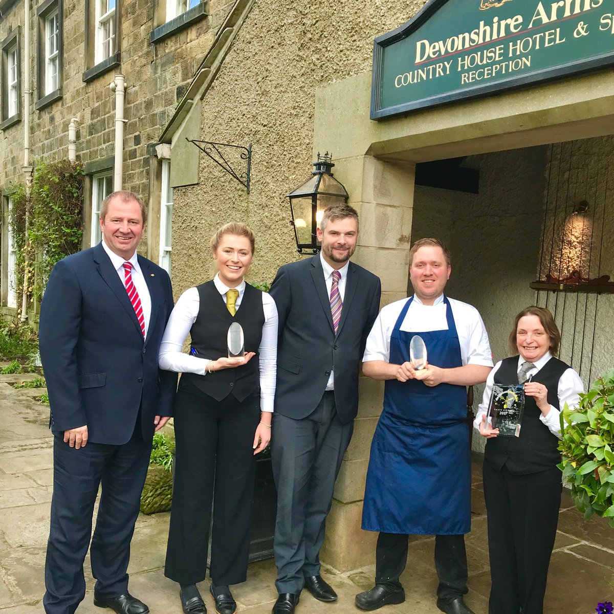 AdamDyke3's tweet photo. 1 night, 2 award ceremonies, 3 awards. Another sterling performance from #teamdev  #happystaffhappyhotel @Dev_Hotels https://t.co/WwNB3O18Cr