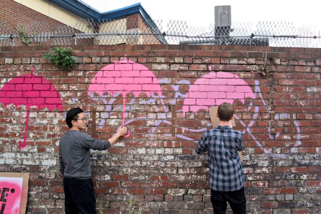 SSoA_Umbrella's tweet photo. Channelling our inner Michalengelo for this wall mural...
#Lpsheff #StreetArt @SSoA_news https://t.co/hXuE2e2pgM