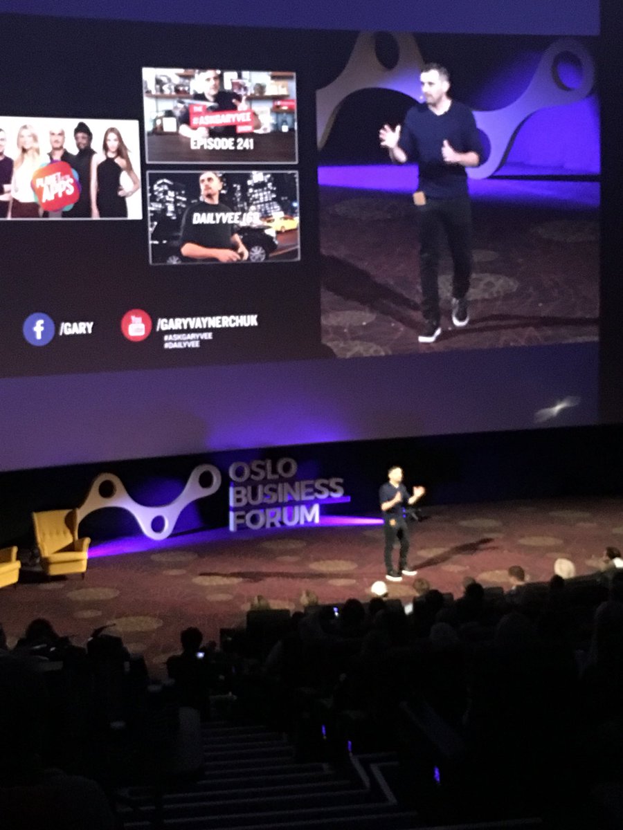 KristineBerg's tweet photo. Star struck and exited listening to a legend in entrepreneurship, innovation and communication on #obforum Thank you  @garyvee https://t.co/fAR18erYTI