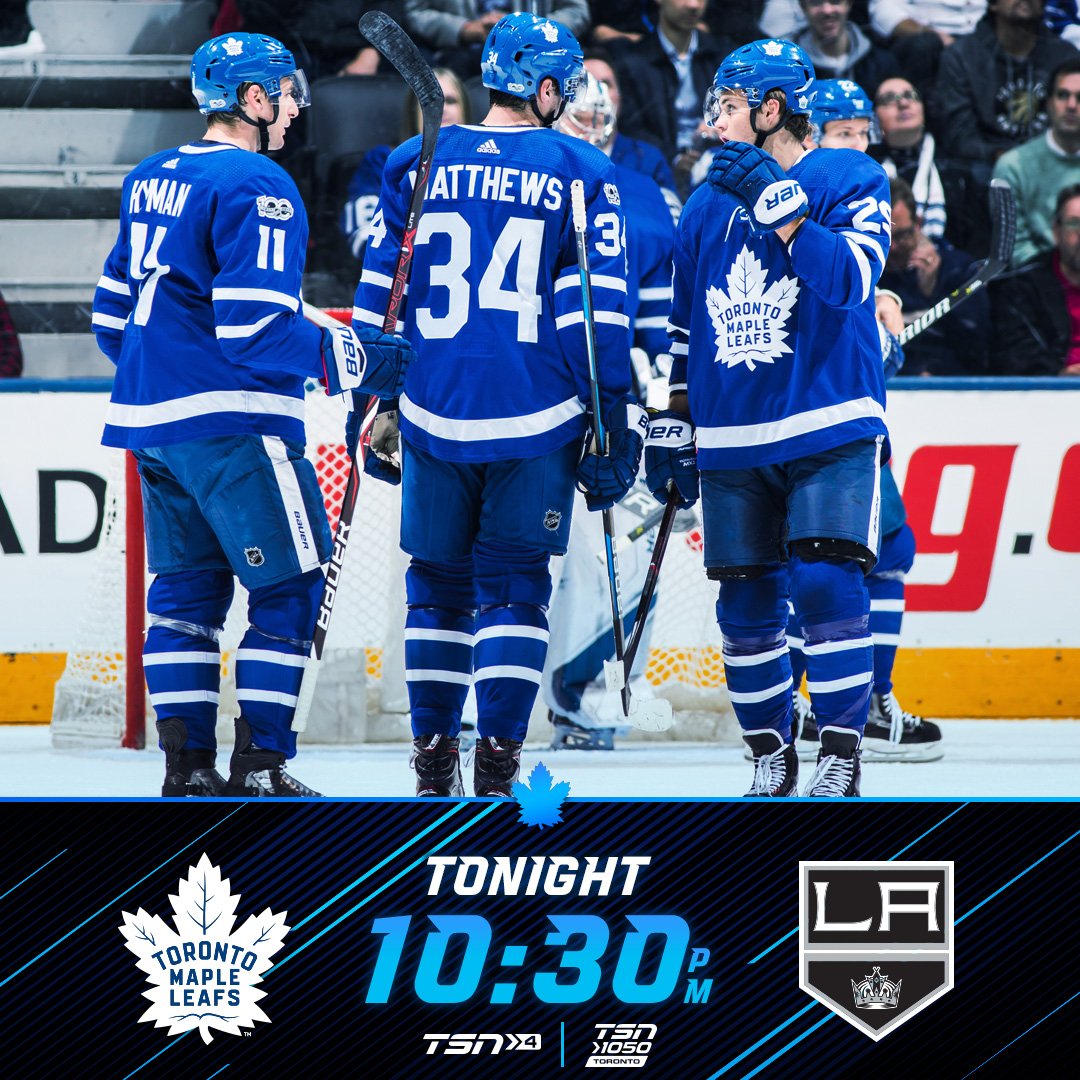 MapleLeafs's tweet image. It's @scotiahockey Game Day: Leafs take on the Kings at 10:30 on @TSN_Sports 4 &amp;amp; @TSN1050Radio. #TMLTalk