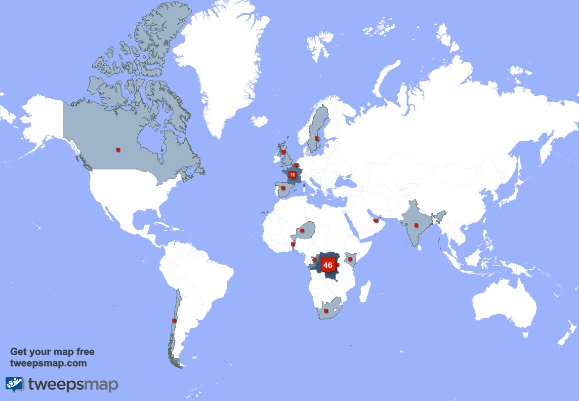 kabongimu's tweet photo. Selon https://t.co/7qaJT3P8vb Mes followers vivent en: République démocratique du Congo(41%),France(14%),Congo(7%) https://t.co/UaK9rkB2JJ