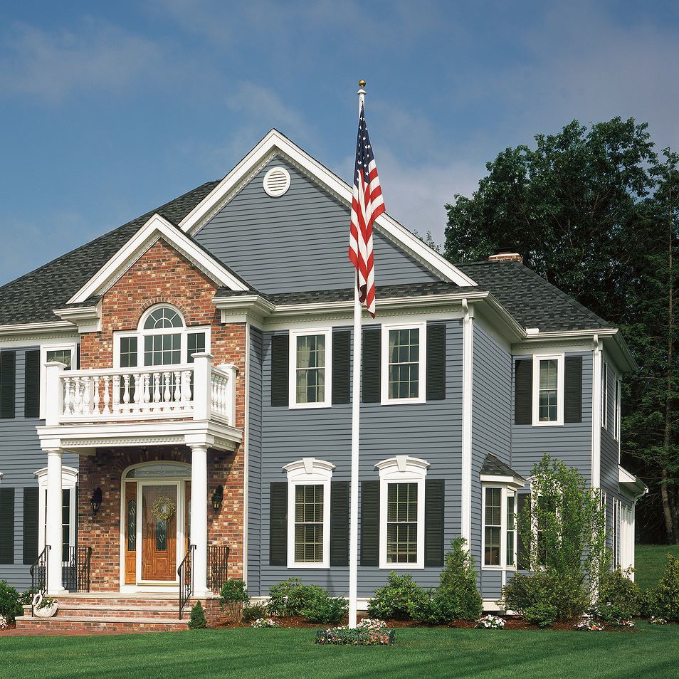 Monogram siding from @certainteedcorp will give your home the tight detail it needs to shine. #monogram #certainteed #americanflag #homeimp…