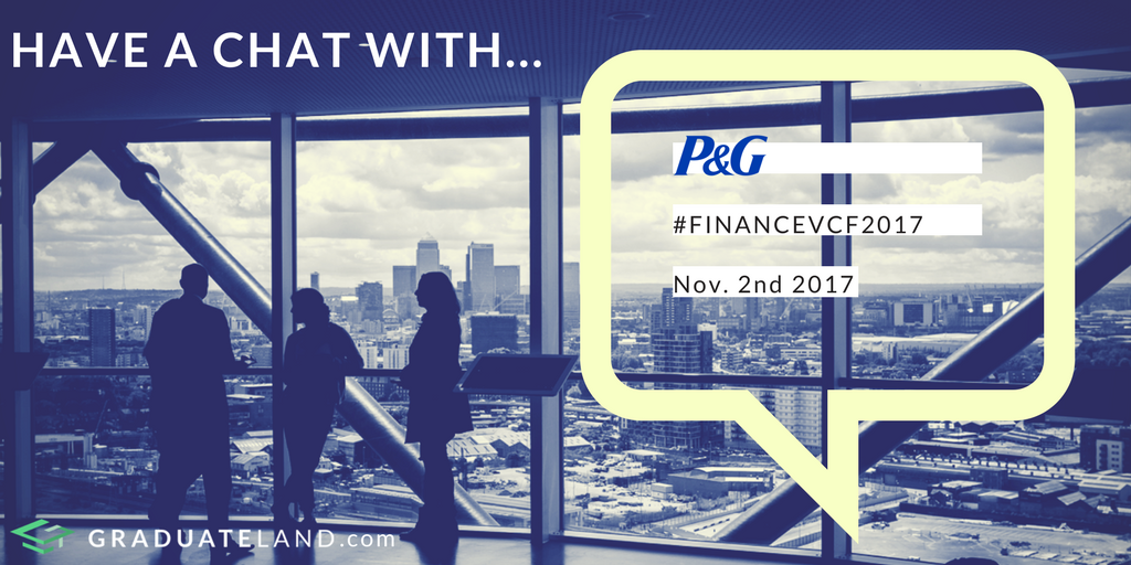 Ready, steady, chat! <a href="/ProcterGamble/">Procter & Gamble</a> are now online at the #FinanceVCF2017 to chat about #career starts in #finance-> goo.gl/wS4p48