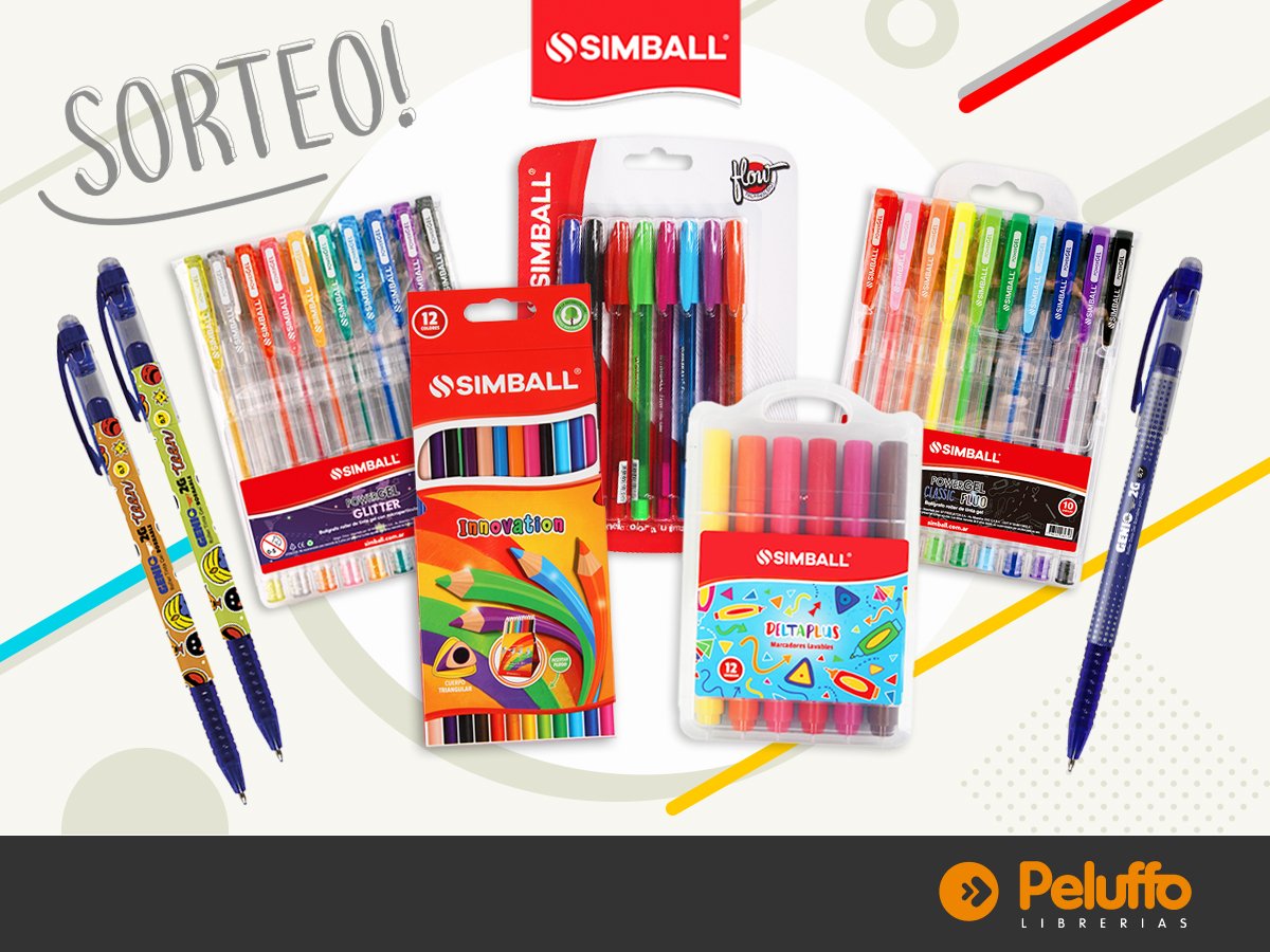 LibreriaPeluffo's tweet photo. Participá del Sorteo de #Simball por el Día del Dibujante en Facebook e Instagram, ganá uno de los 4 kits y festejá dibujando. https://t.co/2XsckiKlU4