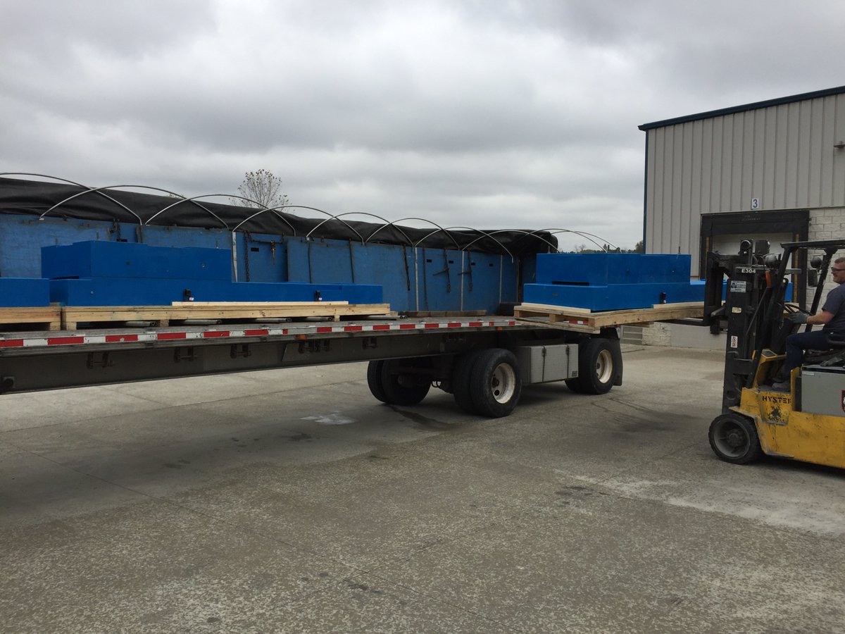 BaseTekLLC's tweet photo. We sell ‘em by the truck load…(3) castings over 8000 lbs each heading out to Goulds Pumps! #pumps #pumpbase #zaniteplus #basetek https://t.co/B5TLzpz7sr