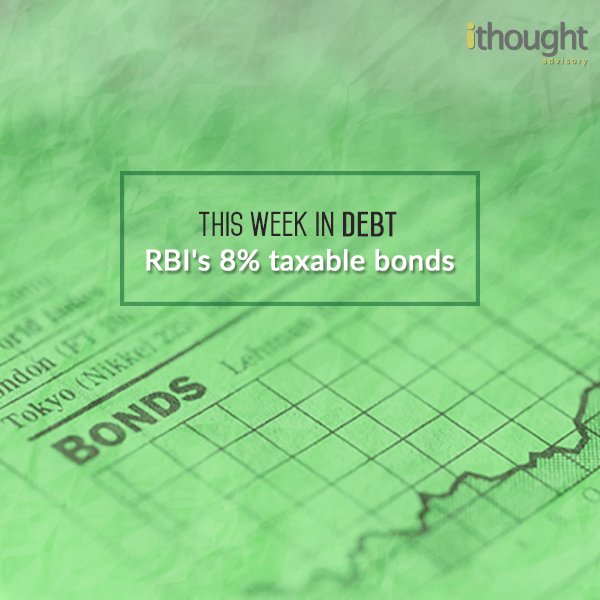 ithoughtinvest's tweet photo. The topic for #ThisWeekInDebt - "RBI 8% Savings (Taxable) Bonds". Click the link below to know more - https://t.co/j9Tht1dSsz https://t.co/U7wSe2E7R9