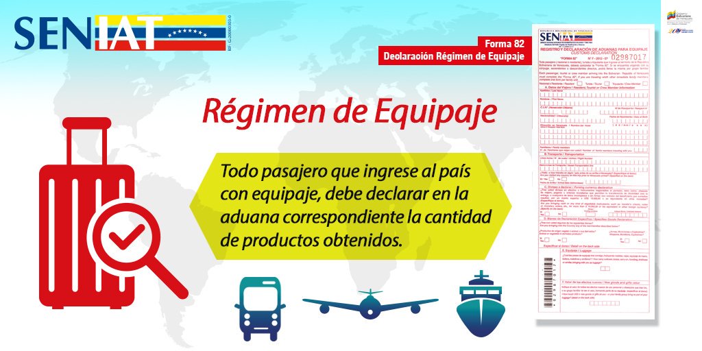 aduanadeguanta's tweet photo. #RegimenDeEquipaje #Forma82 Todo pasajero que ingrese al país con equipaje debe declarar en la aduana la cantidad de productos obtenidos. https://t.co/5vVYNBaKCk