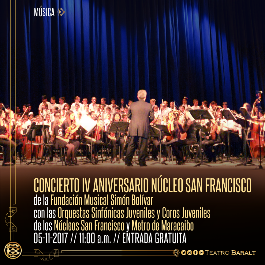 #Concierto del <a href="/NucleoSanFco/">Núcleo San Francisco</a> > Excelente opción para disfrutar en familia con <a href="/NUCLEOMETRO/">NUCLEO METRO DE MCBO</a> <a href="/elsistema_/">Ale</a> <a href="/ElSistemaZulia/">ElSistemaZulia</a> <a href="/enderburgos/">Ender Burgos</a>  #05Nov